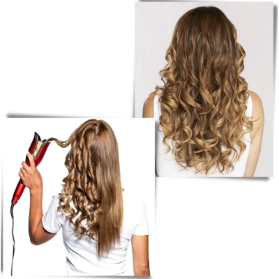 Ondulator automat ecran cu LCD temperatura reglabila rotatie de 360 de grad putere 55W 110 220V Negru