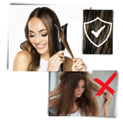 Ondulator automat ecran cu LCD temperatura reglabila rotatie de 360 de grad putere 55W 110 220V Negru