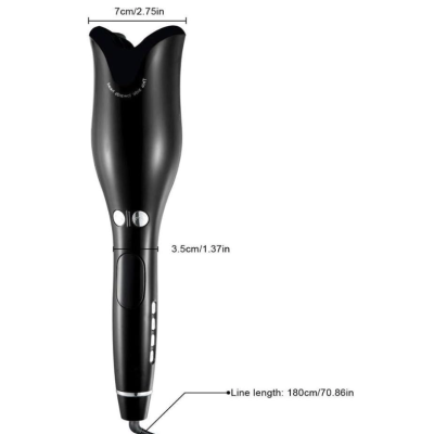 Ondulator automat ecran cu LCD temperatura reglabila rotatie de 360 de grad putere 55W 110 220V Negru