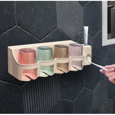 Organizator baie RA-875B cu carlige si dozator pentru pasta de dinti