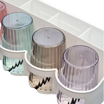 Organizator baie RA-875B cu carlige si dozator pentru pasta de dinti