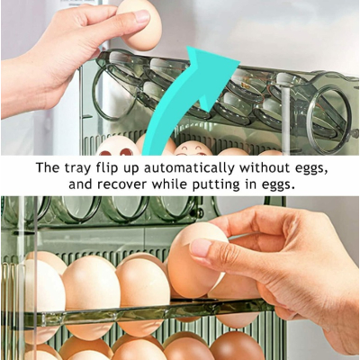 Organizator Cutie de Depozitare Oua cu Afisaj Data