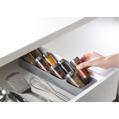 Organizator pentru condimente, 8 compartimente, Gri