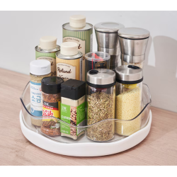 Organizator rotativ 360 grade pentru bucatarie / baie 27 cm alb