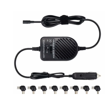 Pachet Incarcator auto universal pentru laptop, 80W cu 8 conectori