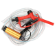 Pachet pompa transfer benzina motorina si alte lichide 12V cu furtun  3 metri si pistol