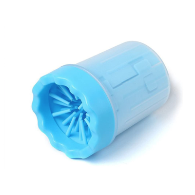 Pahar cu perii  MIC ALBASTRU pentru Curatarea si Dezinfectarea Labutelor Animalelor