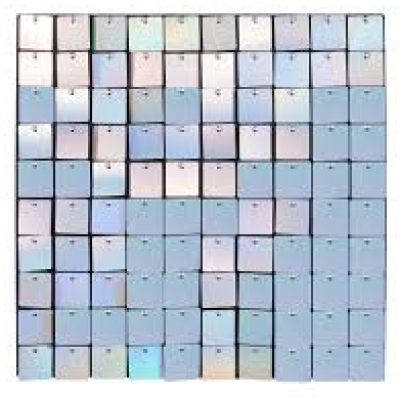 Panou decorativ model patrat cu paiete ALB CAMELEON 30 x 30 cm