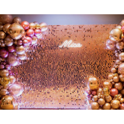 Panou decorativ model patrat cu paiete ALB CAMELEON 30 x 30 cm