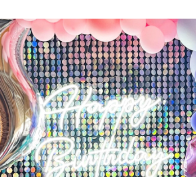 Panou decorativ model patrat cu paiete ALBASTRU 30 x 30 cm