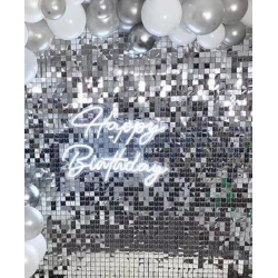 Panou decorativ model patrat cu paiete ARGINTIU 30 x 30 cm Panou decorativ model patrat cu paiete ARGINTIU 30 x 30 cm