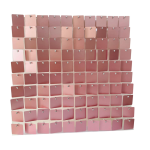 Panou decorativ model patrat cu paiete ROZ GOLD 30 x 30 cm