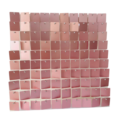 Panou decorativ model patrat cu paiete ROZ GOLD 30 x 30 cm