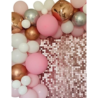 Panou decorativ model patrat cu paiete ROZ GOLD 30 x 30 cm