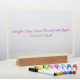 Panou luminos acrilic tip tabla de notite transparenta cu baza din lemn