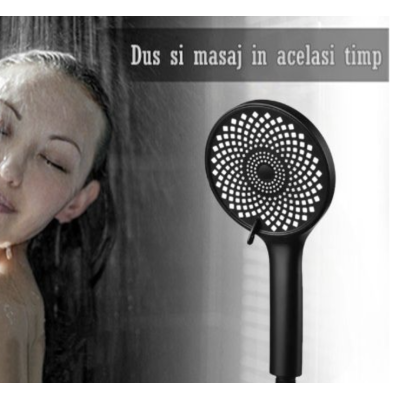 Para de dus universala 3 moduri de jet diametru 25cm NEGRU