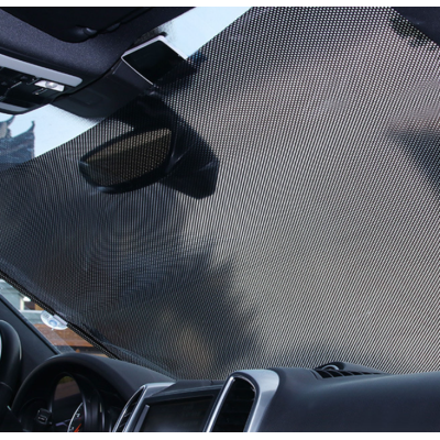 Parasolar auto cu ventuze retractabil NEGRU 58 cm x 125 cm