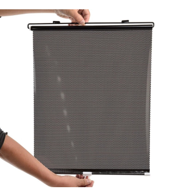 Parasolar auto cu ventuze retractabil negru 68 cm x 125 cm