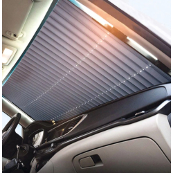 Parasolar auto retractabil impotriva razelor UV fixare prin ventuze 85 cm