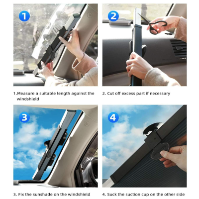 Parasolar auto tip jaluzea cu ventuze 150 x 70 x 6 cm Gri