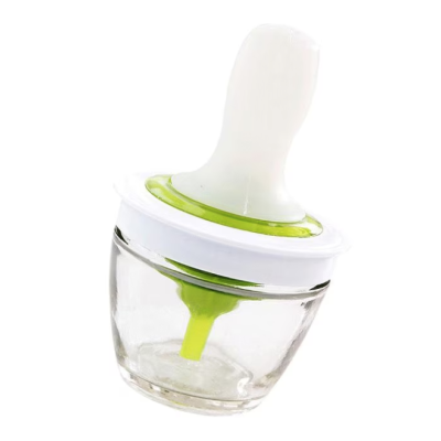 Pensula din silicon pentru ulei recipient inclus alb/verde