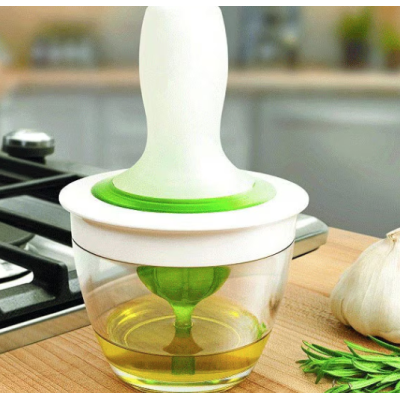 Pensula din silicon pentru ulei recipient inclus alb/verde