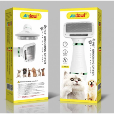 Perie cu feon 2 in 1 pentru animale Q M631