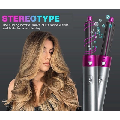 Perie de indreptat parul 5 in 1 Andowl Q M511 cu uscator