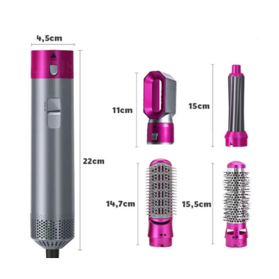 Perie de Par 5 in 1 Multifunctionala Hot Air Styler Multiple Accesorii incluse