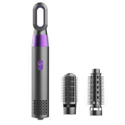 Perie de par cu aer cald Roz/Negru 3 capete de schimb