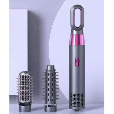 Perie de par cu aer cald Roz/Negru 3 capete de schimb