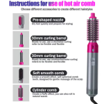 Perie de Par Electrica Multifunctionala 5 In 1 Cu Aer Cald 1000W