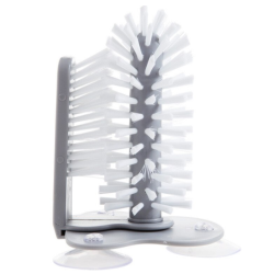 Perie dubla pentru spalare pahare si recipiente, interior/exterior cu 3 ventuze