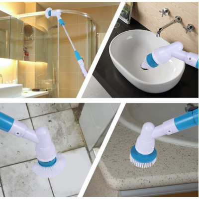 Perie Electrica Rotativa Tip Mop Pentru Curatat Hurricane Spin Scrubber Cu Trei Capete