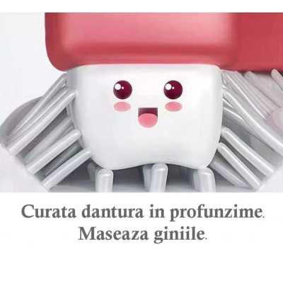 Periuta de dinti electrica pentru copii, forma de U, ALBASTRA