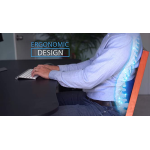 Perna ergonomica Comfy Curve Gri cu albastru pentru sustinere lombara si spate