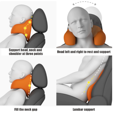 Perna pentru tetiera pentru masina cu spuma de memorie Negru Gri