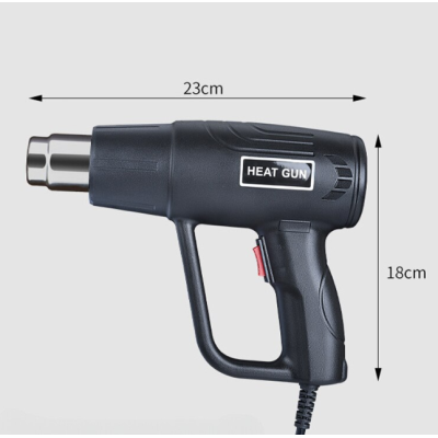 Pistol cu aer cald rezistent putere 2000 W temperatura 300 / 600 grade Negru