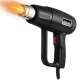 Pistol cu aer cald rezistent putere 2000 W temperatura intre 300 si 600 grade Negru