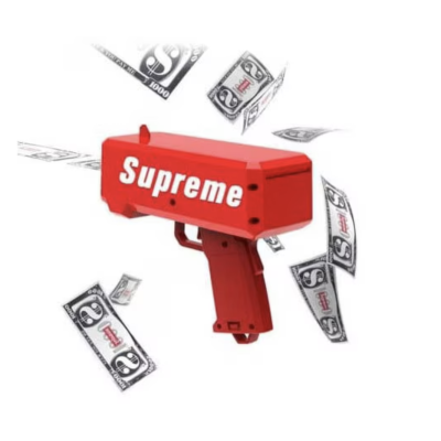 Pistol de bani pentru petreceri Supreme functioneaza cu baterii