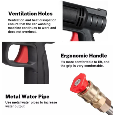 Pistol pentru spalat de inalta presiune putere 18V Negru Pistol pentru spalat de inalta presiune putere 18V Negru