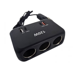 Piza auto bricheta 120W cu 3 prize 2 porturi USB 2 porturi Type C 1656