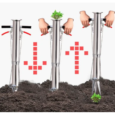 Plantator Rasaduri Profesional cu 2 manere ergonomice Inox MX361