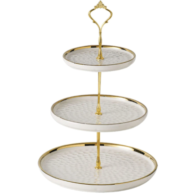 Platou Prajituri Supraetajat 3 Niveluri ALB (plastic)