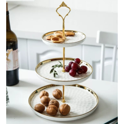 Platou Prajituri Supraetajat 3 Niveluri ALB (plastic)