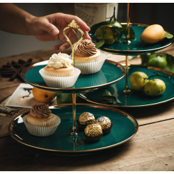 Platou Prajituri Supraetajat 3 Niveluri Verde (plastic)