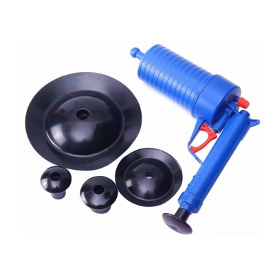 Pompa cu aer comprimat cu 4 accesorii pentru desfundat tevile de la chiuvete