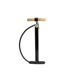 Pompa de umflat roti manuala cu 3 capete maner lemn Negru