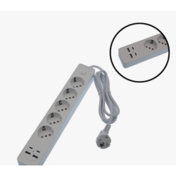 Prelungitor OG2205 5 prize cu 2 USB A si 2 USB C Comutator