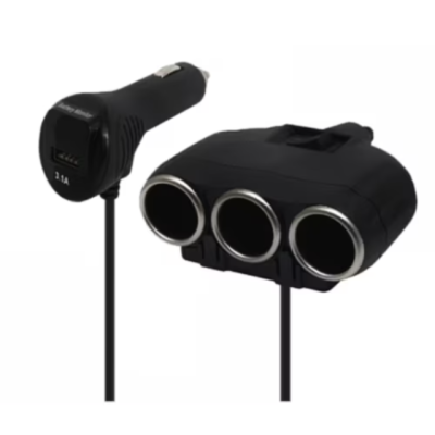 Priza auto 12V si 24V Olesson 1634 cu 4 intrari 120W negru